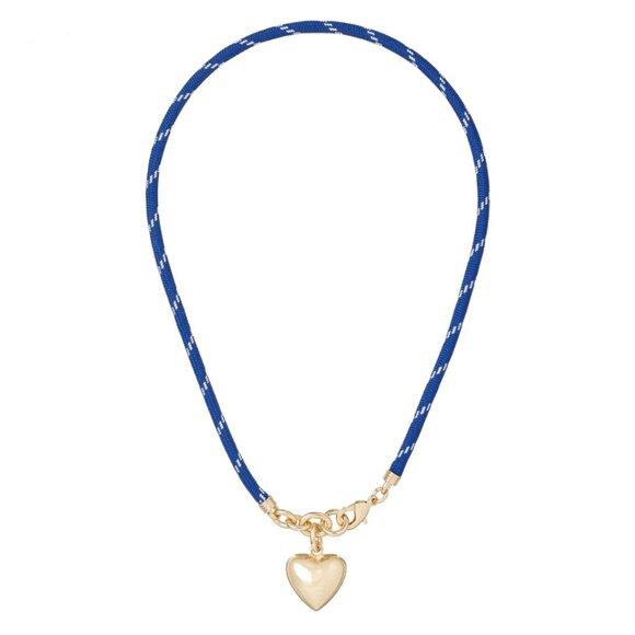 Roxanne Assoulin Blue and Gold Heart Necklace - Picture 1 of 5
